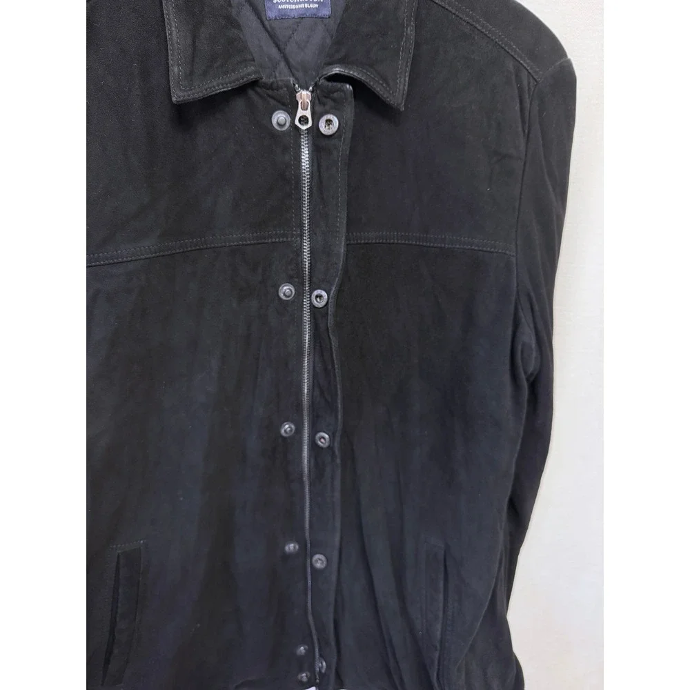 Scotch & Soda Amsterdams Blauw Black Goat Suede Jacket Size Large L